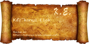 Kákonyi Elek névjegykártya